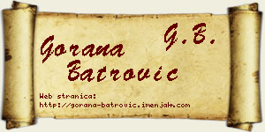 Gorana Batrović vizit kartica